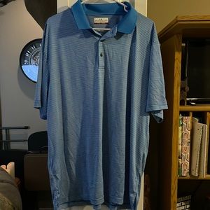 Grand Slam EUC Men’s Blue and White Stripe Golf Polo